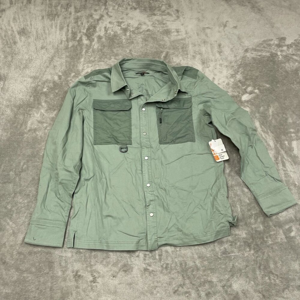 Bass Outdoor Stretch Worker Shirt Lily Pad S NWT 6417